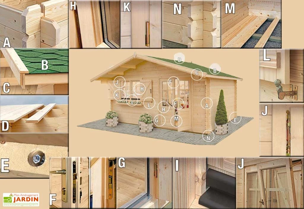 Abri De Jardin Bois Raisin (398x398x263) 44 Mm 2 Abri De Jardin Bois Raisin (398x398x263) 44 Mm – Image 2