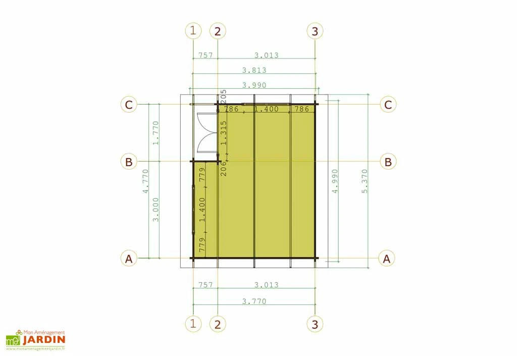 Abri De Jardin Bois Alpina (499x399x243) 44 Mm 2 Abri De Jardin Bois Alpina (499x399x243) 44 Mm – Image 2