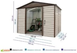 Abri De Jardin Acier Galvanisé Taupe Marron 197 X 303 Cm 5,97 M² -Solid || Mikado || Hevea Soldes Boutique abri jardin acier galvanise marron beige 106tbsl