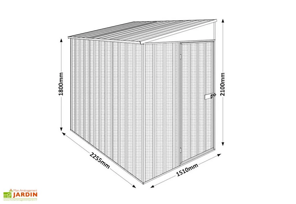 Abri De Jardin Métal à Adosser 0,35 Mm – Gris Anthracite 3 M² 2 Abri De Jardin Métal à Adosser 0,35 Mm – Gris Anthracite 3 M² – Image 2