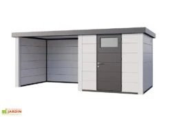 Abri De Jardin En Métal Avec Auvent Lounge – 12,5 M² 9 Abri De Jardin En Métal Avec Auvent Lounge – 12,5 M² -Solid || Mikado || Hevea Soldes Boutique abri jardin auvent gauche lounge blanc