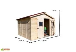 Abri De Jardin En Bois D’Épicéa Brut Habrita 9 M² -Solid || Mikado || Hevea Soldes Boutique abri jardin bois epicea brut habrita 9m 3