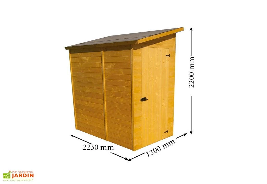 Abri De Jardin Adossé En Bois 16 Mm - 223 X 130 X 220 Cm 3 Abri De Jardin Adossé En Bois 16 Mm - 223 X 130 X 220 Cm – Image 3