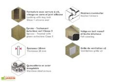 Abri De Jardin En Bois Traité Nicia Modern – 4,9 M² -Solid || Mikado || Hevea Soldes Boutique abri jardin bois nicia modern caract