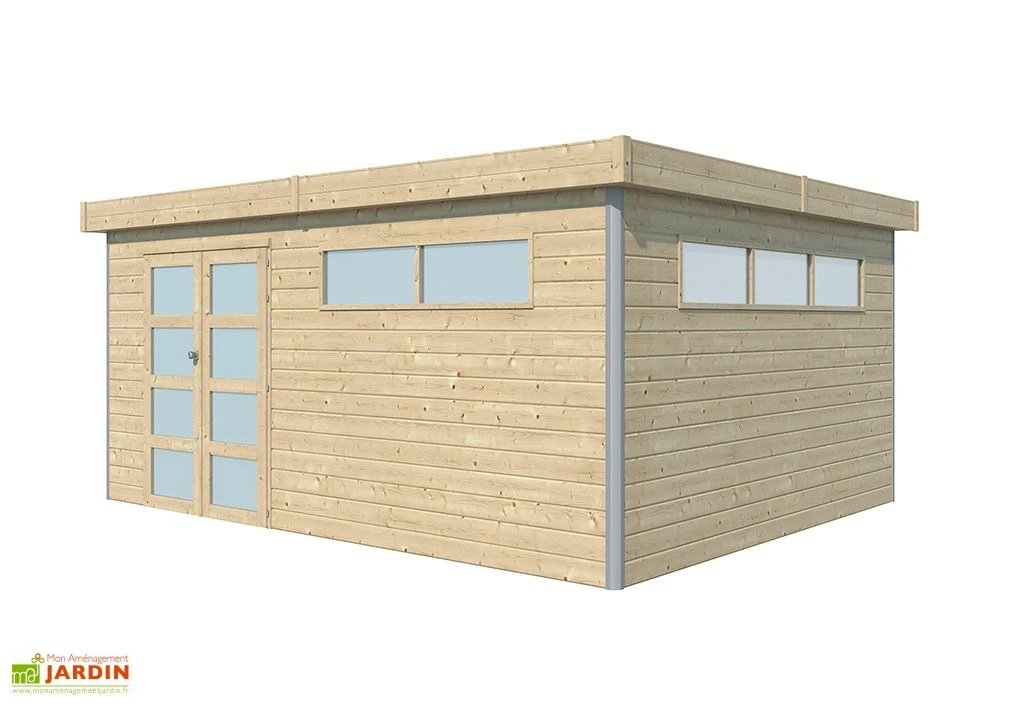 Abri De Jardin En Bois D’épicéa Brut Et Profilés En Aluminium - 18,7 M² 1 Abri De Jardin En Bois D’épicéa Brut Et Profilés En Aluminium - 18,7 M²