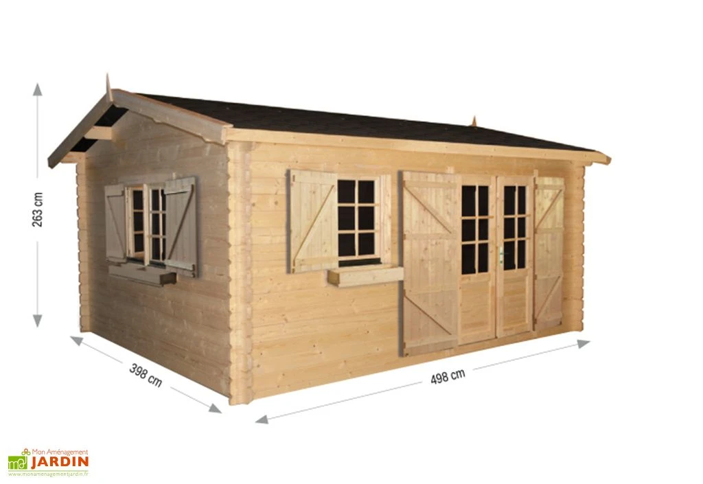 Abri De Jardin En Bois D'épicéa Brut 19,82 M² - Piscatoria 2 Abri De Jardin En Bois D'épicéa Brut 19,82 M² - Piscatoria – Image 2