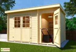 Abri De Jardin En Bois 28 Mm - 7 M² Avec Toit Plat