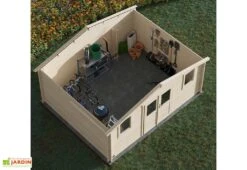 Abri De Jardin En Bois D'épicéa De 19,8 M² Ep. 28 Mm - Juno -Solid || Mikado || Hevea Soldes Boutique abri jardin forest style nyassa 3