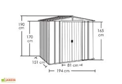 Abri De Jardin En Métal Gris Spacemaker Acier Galvanisé – 3 M² -Solid || Mikado || Hevea Soldes Boutique abri jardin metal acier galvanise spacemaker 65 2