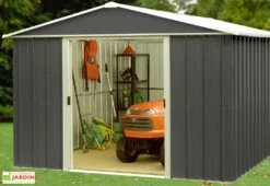 Abri De Jardin Acier Galvanisé Anthracite 217 X 202 Cm 4,38 M² -Solid || Mikado || Hevea Soldes Boutique abri jardin metal acier galvanise trigano 1 1