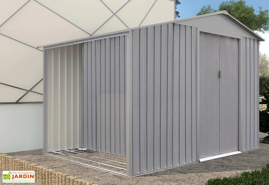 Abri De Jardin En Métal + Bûcher 5,31 M² 2 Abri De Jardin En Métal + Bûcher 5,31 M² – Image 2