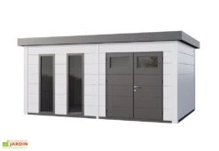Abri De Jardin En Métal Avec Parois Vitrées Eleganto Plus – 19,3 M² -Solid || Mikado || Hevea Soldes Boutique abri jardin metal parois vitrees blanc