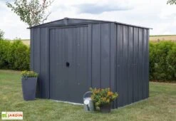 Abri De Jardin En Métal Gris Spacemaker Acier Galvanisé – 4,5 M² -Solid || Mikado || Hevea Soldes Boutique abri jardin metal spacemaker gris acier galvanise 250cm 1