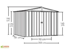 Abri De Jardin En Métal Gris Spacemaker Acier Galvanisé – 4,5 M² -Solid || Mikado || Hevea Soldes Boutique abri jardin metal spacemaker gris acier galvanise 250cm 3