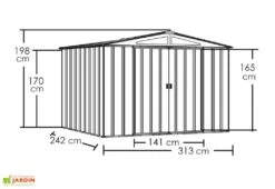 Abri De Jardin En Métal Gris Spacemaker Acier Galvanisé – 7 M² -Solid || Mikado || Hevea Soldes Boutique abri jardin metal spacemaker gris acier galvanise 300cm 2