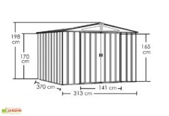 Abri De Jardin En Métal Gris Spacemaker Acier Galvanisé – 11 M² -Solid || Mikado || Hevea Soldes Boutique abri jardin metal spacemaker gris acier galvanise 370cm 2