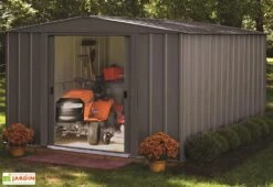 Abri De Jardin En Métal Gris Spacemaker Acier Galvanisé – 11 M² -Solid || Mikado || Hevea Soldes Boutique abri jardin metal spacemaker gris acier galvanise 370cm 5