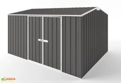 Abri De Jardin En Métal Galvanisé Gris 11 M² 0,35 Mm -Solid || Mikado || Hevea Soldes Boutique abri jardin metal zincalume galvanise 300x375cm 2