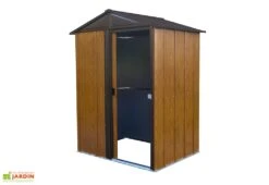 Abri De Jardin En Acier Galvanisé Imitation Bois Woodlake – 1,84 M² -Solid || Mikado || Hevea Soldes Boutique abri jardin spacemaker metal imitation bois