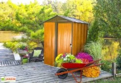 Abri De Jardin En Acier Galvanisé Imitation Bois Woodlake – 1,84 M²