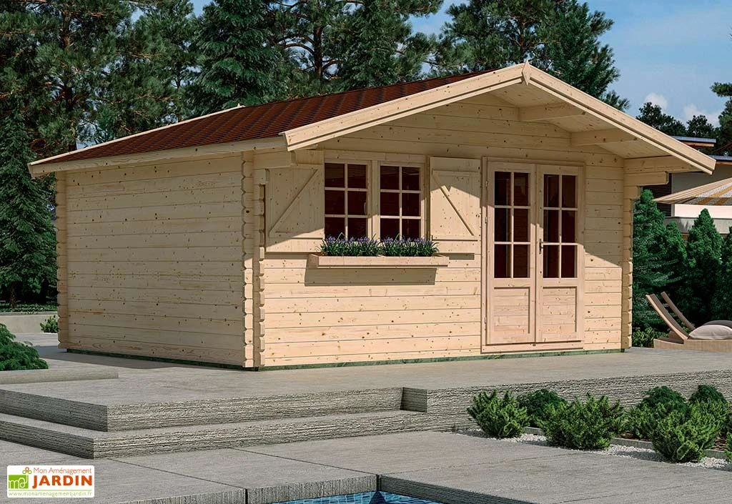 Abri De Jardin En Bois D’épicéa Brut Avec Auvent Lilac – 17,3 M² 1 Abri De Jardin En Bois D’épicéa Brut Avec Auvent Lilac – 17,3 M²