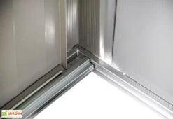 Abri De Jardin En Acier Galvanisé Imitation Bois Woodlake - 2,93 M² -Solid || Mikado || Hevea Soldes Boutique angle interieur cabanon jardin metal