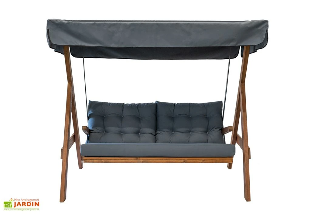 Balancelle De Jardin 2/3 Personnes - Bois Imprégné – Paris 2000 5 Balancelle De Jardin 2/3 Personnes - Bois Imprégné – Paris 2000 – Image 5