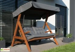 Balancelle De Jardin 2/3 Personnes - Bois Imprégné – Paris 2000