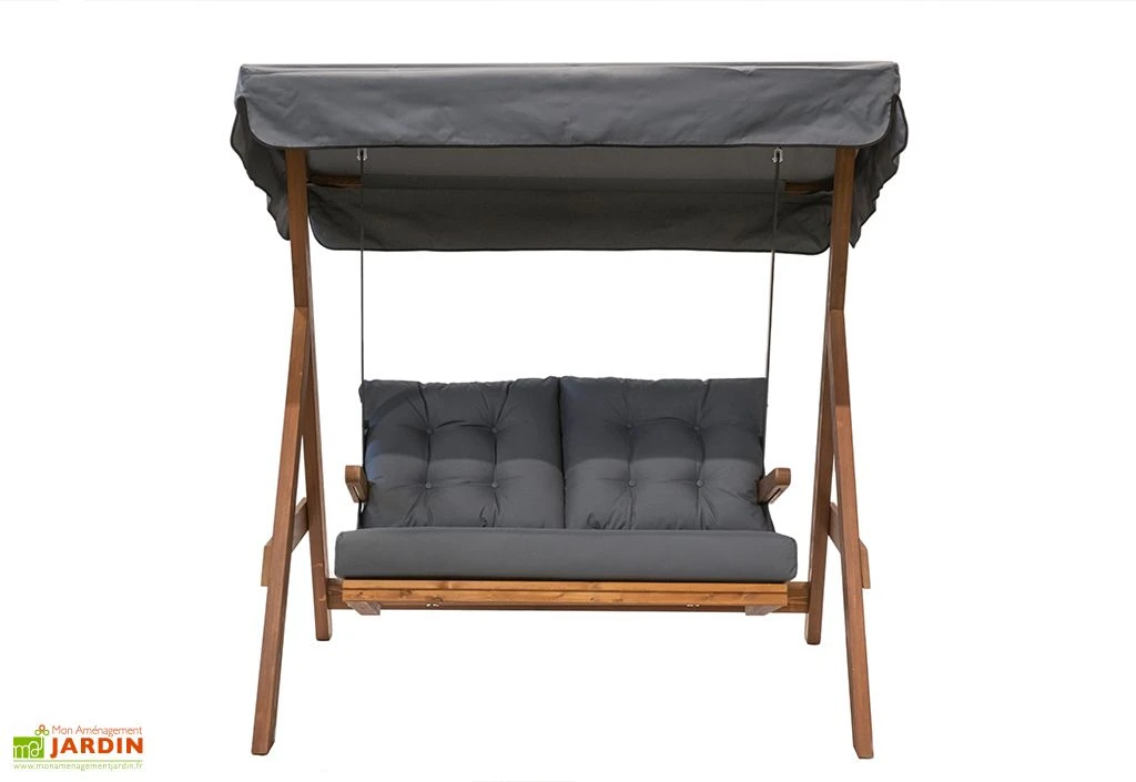 Balancelle De Jardin 2 Personnes - Bois Imprégné – Paris 1700 4 Balancelle De Jardin 2 Personnes - Bois Imprégné – Paris 1700 – Image 4