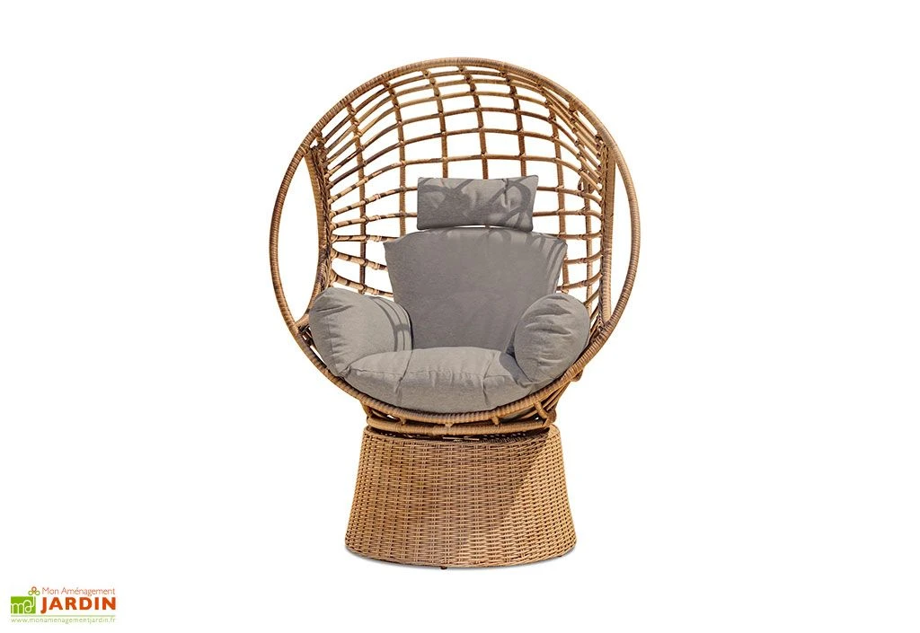 Balancelle De Jardin En Résine Tressée Marron - Bora Bora 1 Balancelle De Jardin En Résine Tressée Marron - Bora Bora