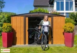 Abri De Jardin En Acier Galvanisé Imitation Bois 7 M² -Solid || Mikado || Hevea Soldes Boutique cabane jardin acier galvanise imitation bois 7m