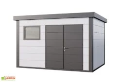 Abri De Jardin En Métal Eleganto Plus – 11,6 M² -Solid || Mikado || Hevea Soldes Boutique cabanon jardin metal eleganto plus gris blanc