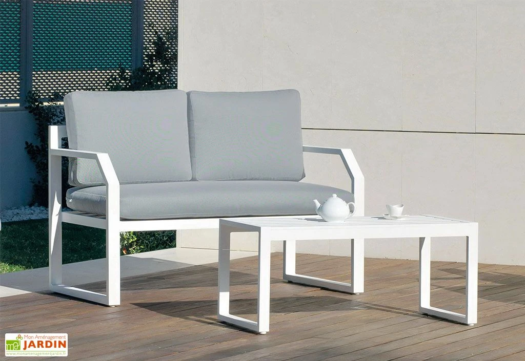 Hevea Salon De Jardin En Aluminium Blanc Genova – 4 Places 2 Hevea Salon De Jardin En Aluminium Blanc Genova – 4 Places – Image 2