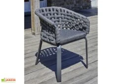 Salon De Jardin Haut 6 Places En Aluminium Et Corde Tressée - Camargue -Solid || Mikado || Hevea Soldes Boutique chaise jardin aluminium corde tressee