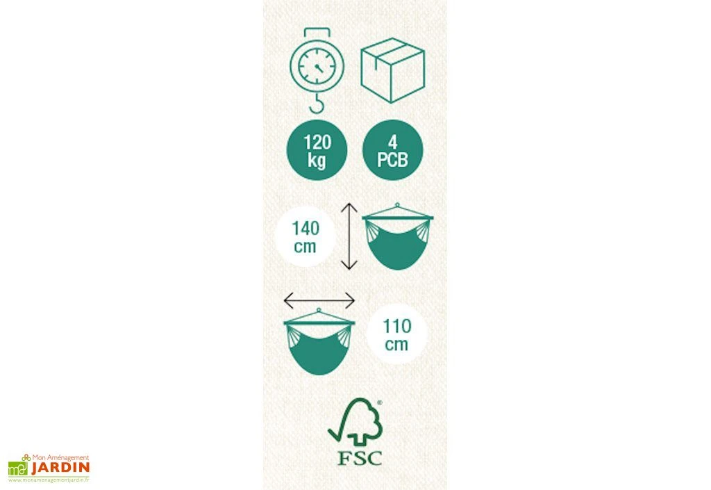 Chaise Suspendue Ecrue 110 X 140 Cm 5 Chaise Suspendue Ecrue 110 X 140 Cm – Image 5