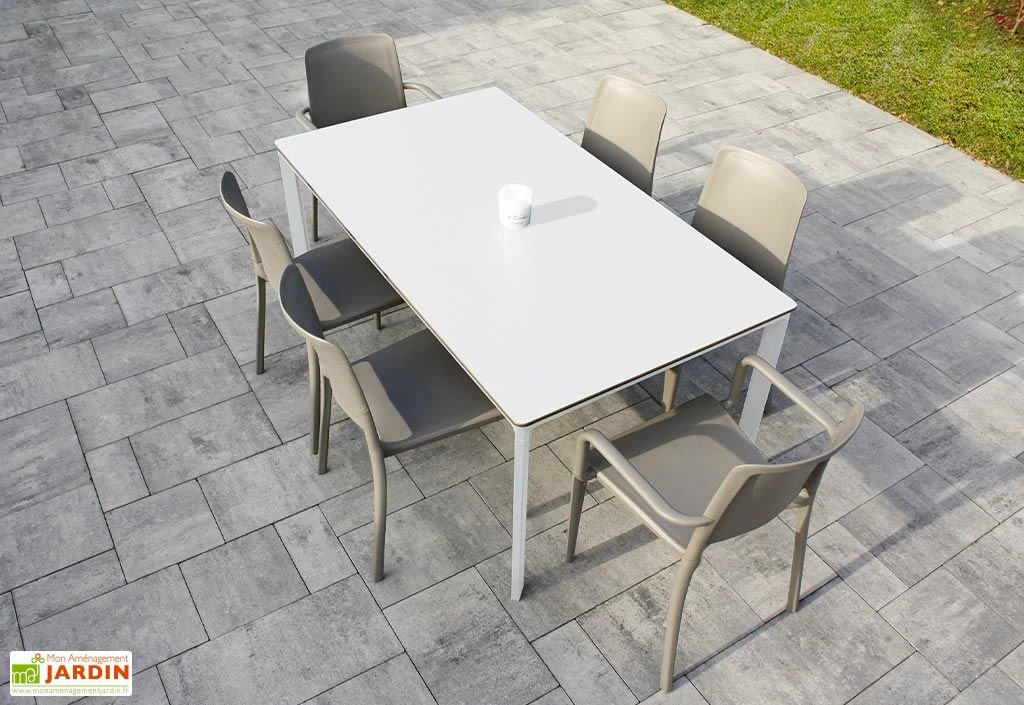 Salon De Jardin : 1 Table Aluminium 160 X 90 Cm + 4 Chaises + 2 Fauteuils – Hall 1 Salon De Jardin : 1 Table Aluminium 160 X 90 Cm + 4 Chaises + 2 Fauteuils – Hall
