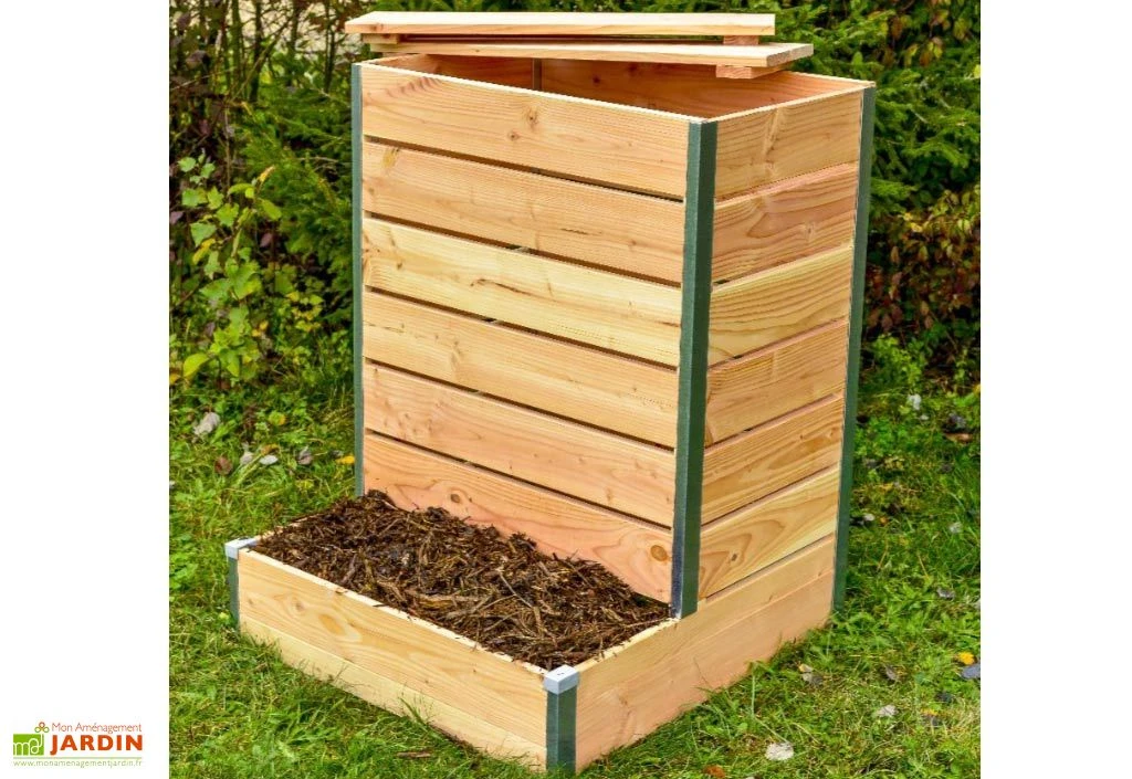 Composteur Bois Douglas 19 Mm Avec Accès Direct – 80 X 75 X 100 Cm 2 Composteur Bois Douglas 19 Mm Avec Accès Direct – 80 X 75 X 100 Cm – Image 2