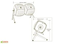 Composteur Rotatif Double 2x189L Polyéthylène Lifetime -Solid || Mikado || Hevea Soldes Boutique composteur polyethylene double lifetime