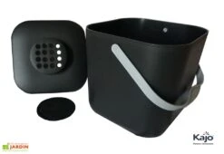 Seau à Compost En Polypropylène Noir - 18,5 X 18,5 X 22 Cm 9 Seau à Compost En Polypropylène Noir - 18,5 X 18,5 X 22 Cm -Solid || Mikado || Hevea Soldes Boutique couvercle seau noir