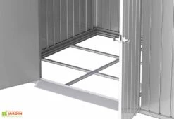 Abri De Jardin En Acier Galvanisé Duramax Modern 4,5 M² -Solid || Mikado || Hevea Soldes Boutique details cabane jardin acier galvanise duramax modern gris