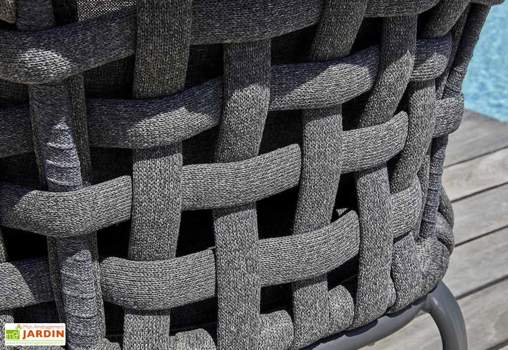 Salon De Jardin 4 Places En Aluminium Et Corde Tressée - Camargue 2 Salon De Jardin 4 Places En Aluminium Et Corde Tressée - Camargue – Image 2