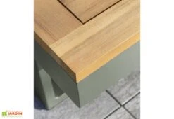 Salon De Jardin Modulable 4 Places En Aluminium Et Acacia - Tokyo 9 Salon De Jardin Modulable 4 Places En Aluminium Et Acacia - Tokyo -Solid || Mikado || Hevea Soldes Boutique details plateau bois table basse jardin