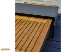 Salon De Jardin 6 Places En Aluminium Et Acacia - Vanuatu 11 Salon De Jardin 6 Places En Aluminium Et Acacia - Vanuatu -Solid || Mikado || Hevea Soldes Boutique details plateau table jardin bois