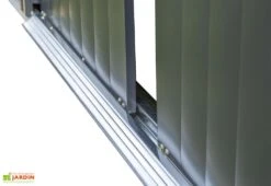 Abri De Jardin En Acier Galvanisé 8,5 M² 11 Abri De Jardin En Acier Galvanisé 8,5 M² -Solid || Mikado || Hevea Soldes Boutique details porte coulissante abri jardin acier galvanise noir 1