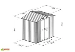 Abri De Jardin En Acier Galvanisé 2,5 M² (Pls Coloris) 7 Abri De Jardin En Acier Galvanisé 2,5 M² (Pls Coloris) -Solid || Mikado || Hevea Soldes Boutique dimensions abri jardin acier galvanise 2m 1