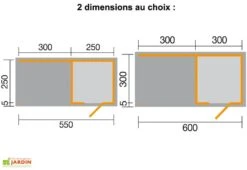 Bungalow Design Avellino (550x250cm) 45 Mm 5 Bungalow Design Avellino (550x250cm) 45 Mm -Solid || Mikado || Hevea Soldes Boutique dimensions quadro 1