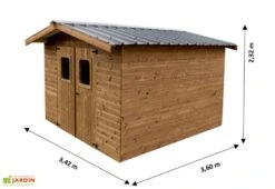 Abri De Jardin En Bois D’épicéa Traité Toit Bac Acier Thermabri – 9 M² -Solid || Mikado || Hevea Soldes Boutique dimensions remise jardin bois thermabri 9 m 2