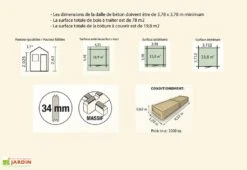 Abri De Jardin Bois Pommier 14 (398x398x263) 34 Mm 3 Abri De Jardin Bois Pommier 14 (398x398x263) 34 Mm -Solid || Mikado || Hevea Soldes Boutique elements techniques pommier14 1