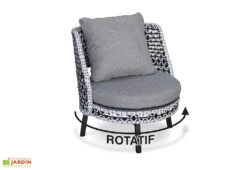 Salon De Jardin 4 Places En Aluminium Et Résine Tressée Agadir 10 Salon De Jardin 4 Places En Aluminium Et Résine Tressée Agadir -Solid || Mikado || Hevea Soldes Boutique fauteuil jardin rotatif