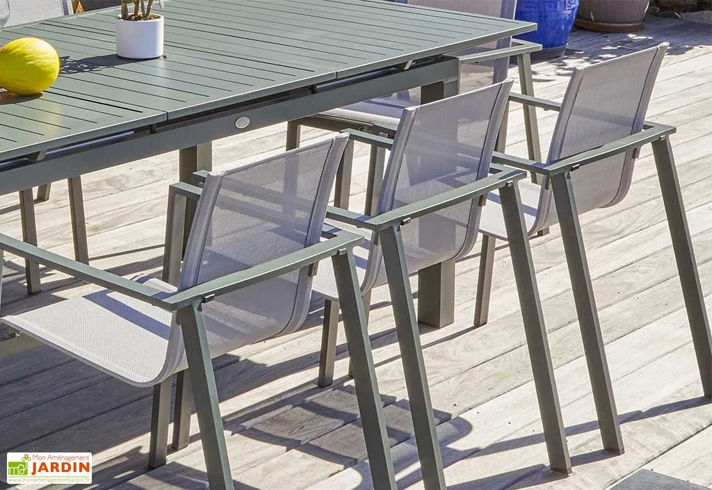 Salon De Jardin Haut 12 Places En Aluminium Et Textilène - Miami 2 Salon De Jardin Haut 12 Places En Aluminium Et Textilène - Miami – Image 2